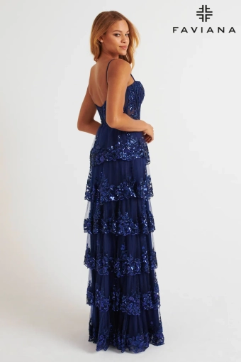 Faviana Prom Dresses Style #E11087 #4 default Navy backface vertical thumbnail