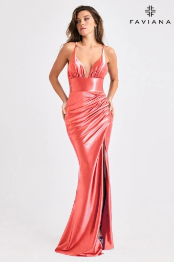 Faviana Prom Dresses Style #E11423 #3 Peach Rose frontface vertical thumbnail