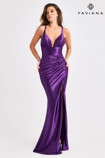 Faviana Prom Dresses Style #E11423 #1 Purple frontface vertical thumbnail