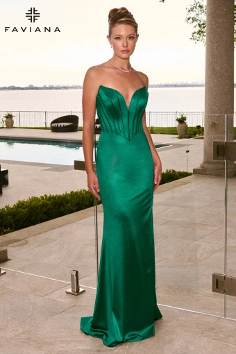 Faviana Prom Dresses Style #E11650 #3 Dark Emerald frontface vertical thumbnail
