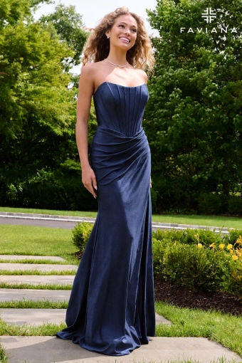Faviana Prom Dresses Style #E11659 #1 Navy frontface vertical thumbnail