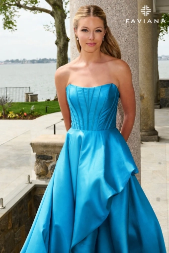 Faviana Prom Dresses Style #E11671 #7 Ocean Blue frontface vertical cropped thumbnail