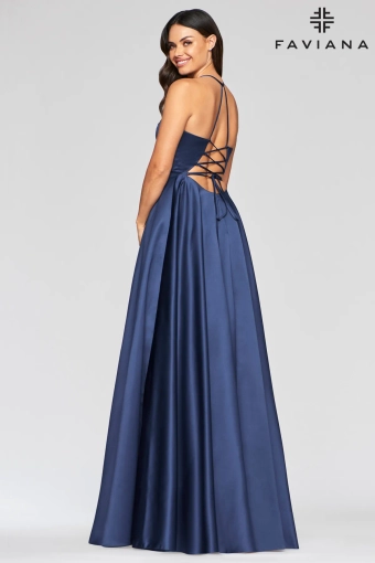 Faviana Prom Dresses Style #S10252 #8 Navy backface vertical thumbnail