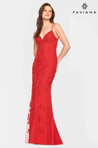 Faviana Prom Dresses Style #S10508 #6 Red frontface vertical thumbnail