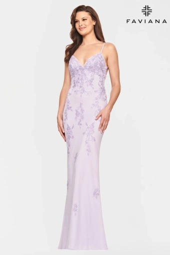 Faviana Prom Dresses Style #S10633 #14 Lilac frontface vertical thumbnail
