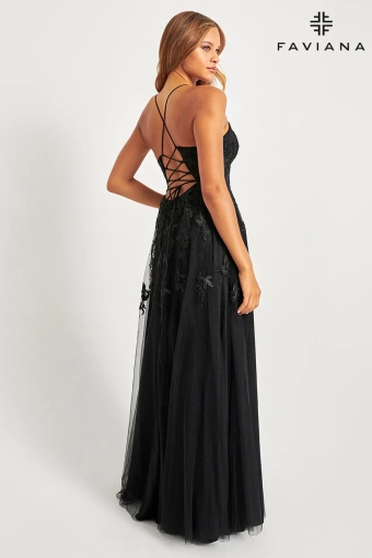 Faviana Prom Dresses Style #S10640 #19 Black backface vertical thumbnail