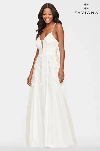 Faviana Prom Dresses Style #S10640 #6 Ivory frontface vertical thumbnail