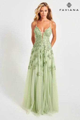 Faviana Prom Dresses Style #S10640 #10 Sage frontface vertical thumbnail