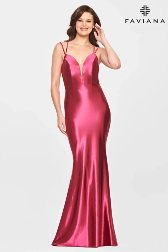 Faviana Prom Dresses Style #S10810 #2 Raspberry frontface vertical thumbnail