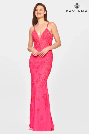 Faviana Prom Dresses Style #S10813 #2 Hot Pink frontface vertical thumbnail