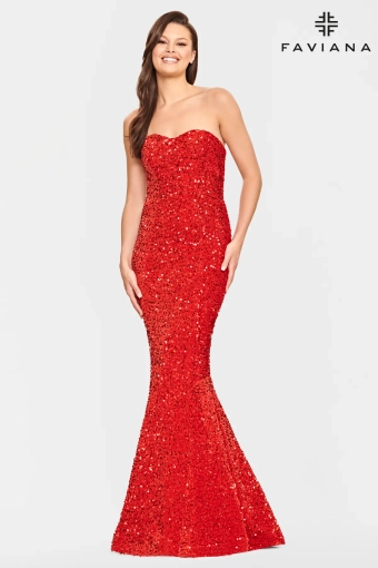 Faviana Prom Dresses Style #S10819 #3 Candy Red frontface vertical thumbnail