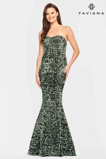 Faviana Prom Dresses Style #S10819 #4 Ocean Green frontface vertical thumbnail