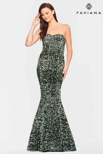 Faviana Prom Dresses Style #S10819 #2 Ocean Green frontface vertical thumbnail