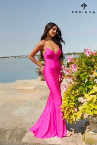 Faviana Prom Dresses Style #S10826 #11 Hot Pink frontface vertical thumbnail