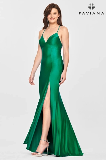 Faviana Prom Dresses Style #S10826 #13 Dark Emerald frontface vertical thumbnail