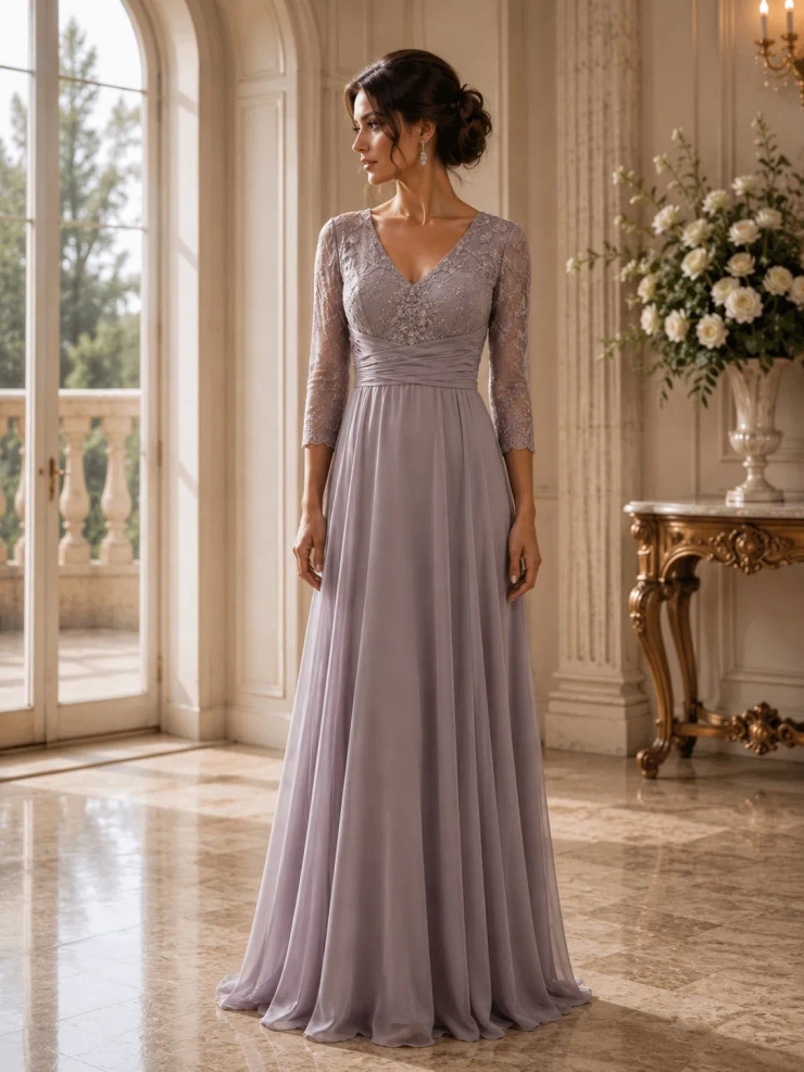 Rina di Montella Style #R106 #1 Mauve Grey frontface vertical picture