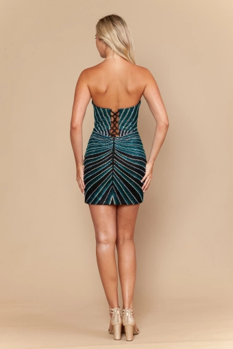 Poly USA #26218 #8 Black/Turquoise backface vertical thumbnail