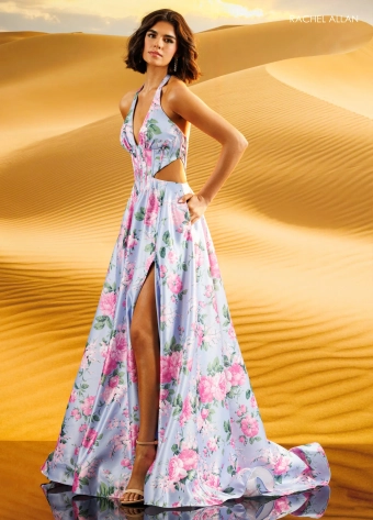 Rachel Allan Style #71095 $2 Periwinkle Print frontface vertical thumbnail