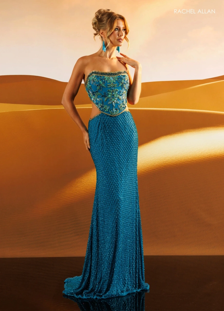 Rachel Allan Style #71118 #0 default Peacock Multi frontface vertical picture