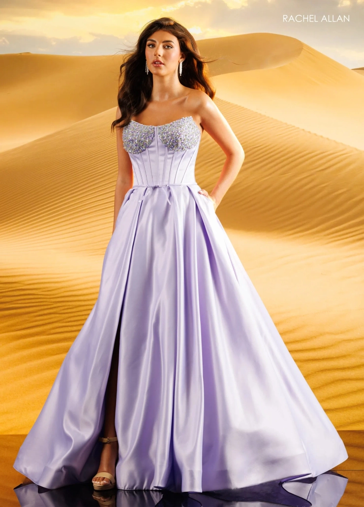 Rachel Allan Style #71148 #1 Lilac frontface vertical picture