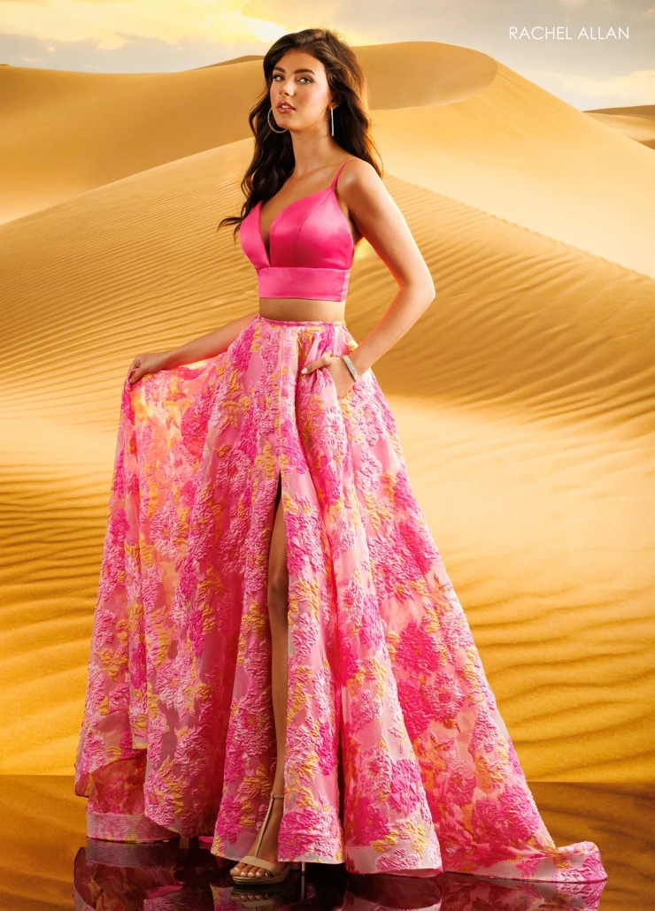 Rachel Allan Style #71165 #1 Fuchsia Multi frontface vertical picture