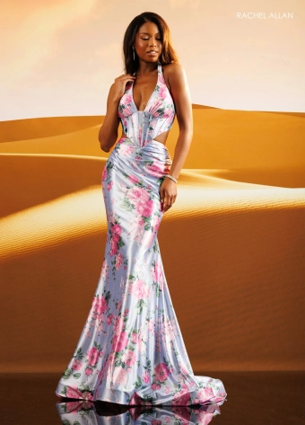 Rachel Allan Style #71190 $2 Periwinkle Print frontface vertical thumbnail