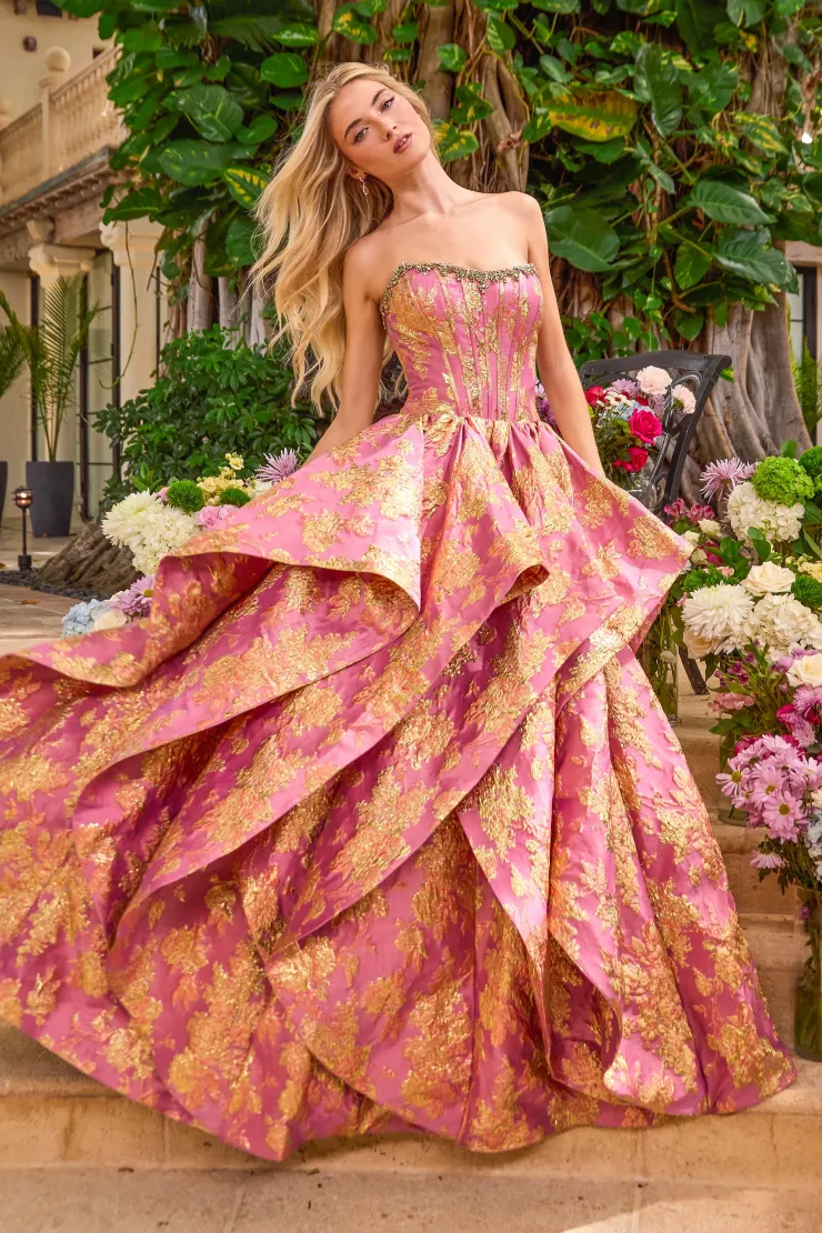 Ava Presley Style #42541 #13 Hot Pink/Gold vertical cropped picture