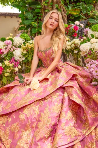Ava Presley Style #42541 $11 Hot Pink/Gold vertical cropped thumbnail