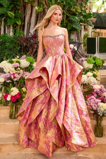 Ava Presley Style #42541 $2 Hot Pink/Gold frontface vertical thumbnail