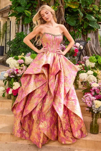 Ava Presley Style #42541 $5 Hot Pink/Gold frontface vertical thumbnail