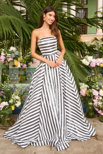 Ava Presley Style #43010 $2 Black/White/Blush frontface vertical thumbnail