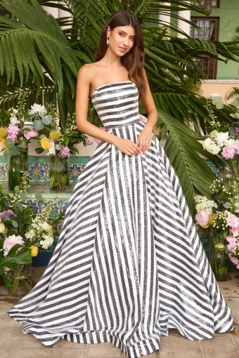 Ava Presley Style #43010 $4 Black/White/Blush frontface vertical thumbnail