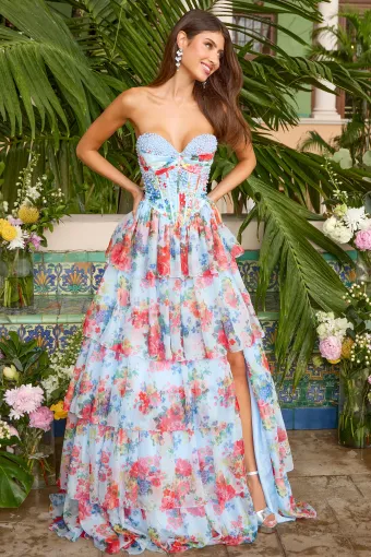 Ava Presley Style #43036 $4 Light Blue Multi frontface vertical thumbnail
