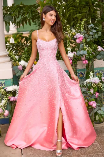 Ava Presley Style #43065 $3 Coral Pink/White frontface vertical thumbnail