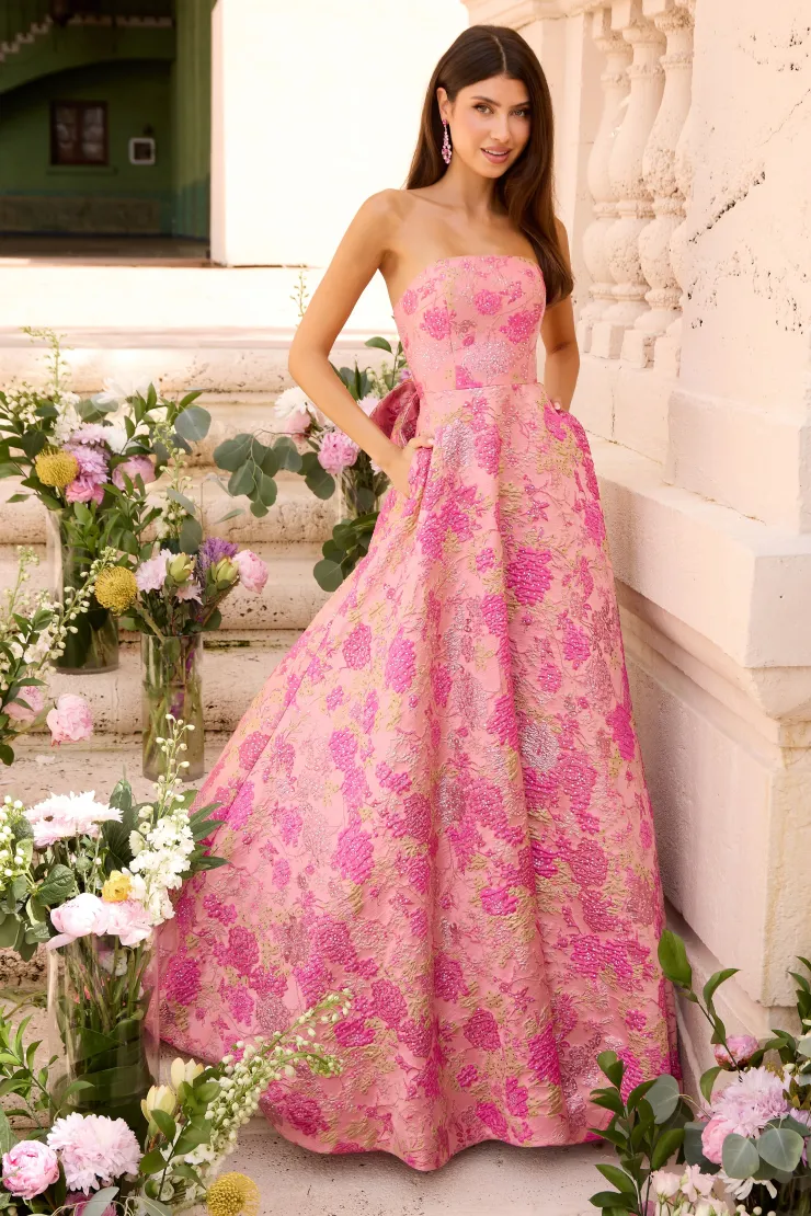 Ava Presley Style #43082 #0 default Hot Pink Multi frontface vertical picture