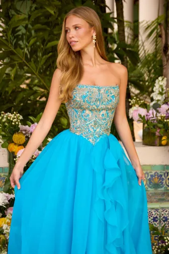 Ava Presley Style #47420 $5 Turquoise/Gold vertical cropped thumbnail