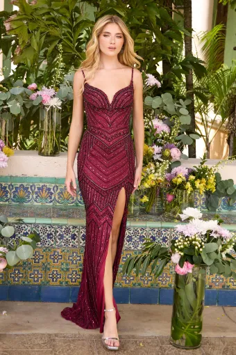 Ava Presley Style #47442 $2 Burgundy/Black frontface vertical thumbnail