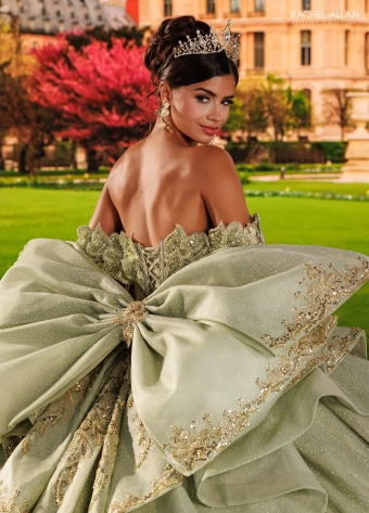Alianna by Rachel Allan Style #RQ6031 $7 Olive/Gold backface vertical cropped thumbnail