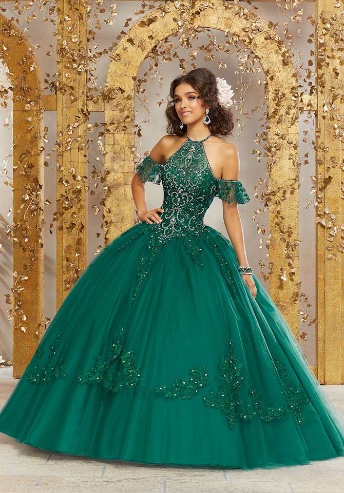 green emerald velvet dress Applique Long Sleeve Quinceanera Dress by Rachel Allan RQ1137 10 / Royal Silver