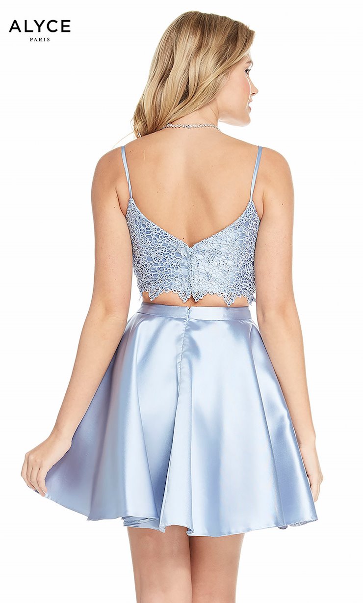 strapless open back dress Simple Cute Two Piece Cap Sleeve Blue Homecoming Dresses 2018, CM471 –  SposaBridal main image 1
