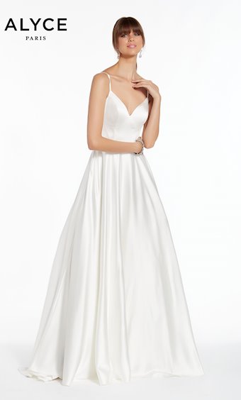 Alyce Paris 7009  Classic A-Line Satin Wedding Dress Sweetheart Neckline #4 frontface vertical thumbnail