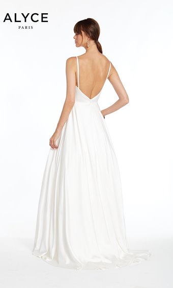 Alyce Paris 7009  Classic A-Line Satin Wedding Dress Sweetheart Neckline #8 backface vertical thumbnail