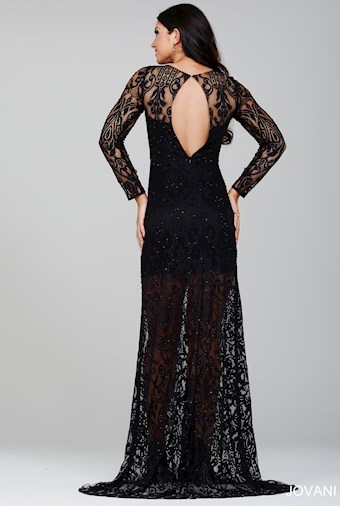Jovani 23528  Embellished One-Shoulder Pageant Dress with Slit #3 vertical thumbnail