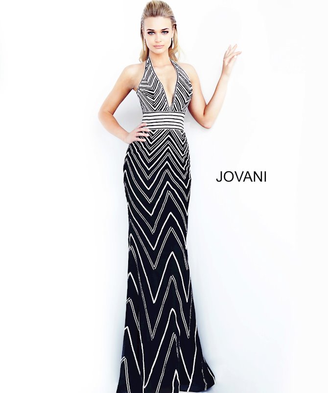 open lace back dress Jovani 171100 - Beaded Cutout Back Prom Dress 0 / Navy