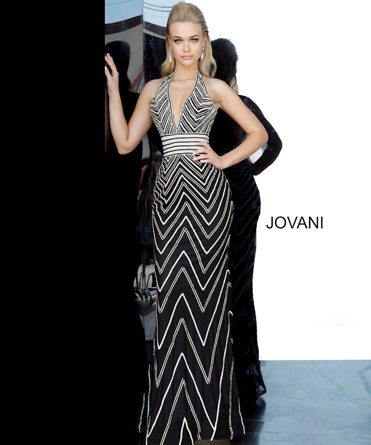 knee length dresses for ladies Jovani 40100 Prom Dress - Black