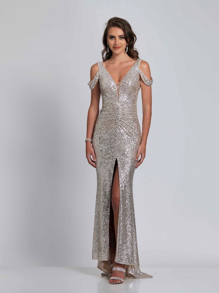 silver dress prom