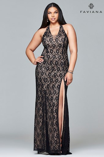 Faviana 9398 #2 Black/Nude vertical thumbnail