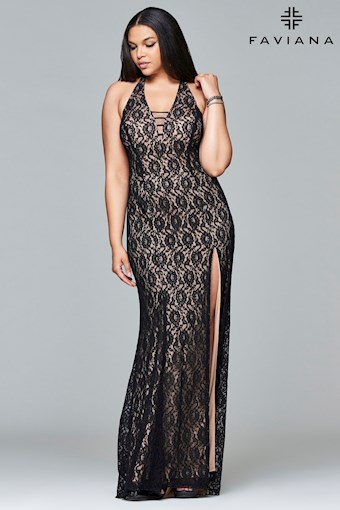 Faviana 9398 #0 default Black/Nude frontface vertical thumbnail