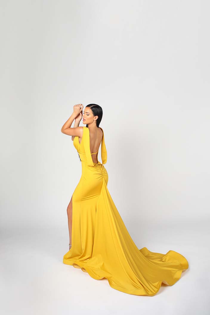 open lace back dress Nicole Bakti Strapless Evening Dress 7082