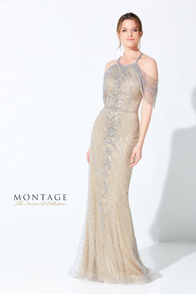 silver and nude dress